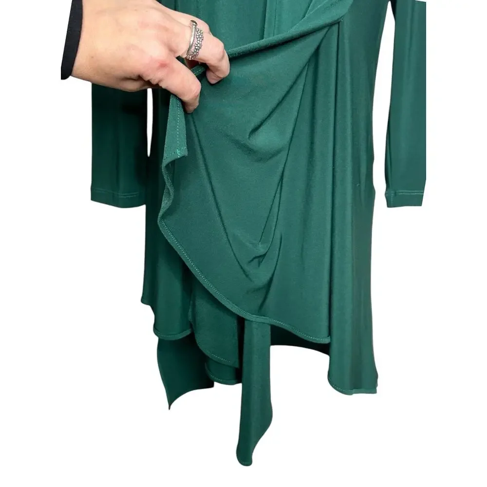 Joseph Ribkoff green 3/4 sleeves asymmetric tunic blouse size 8 - Picture 5 of 11